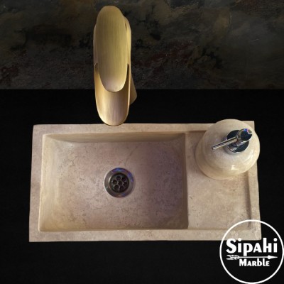 Traverten Sabunluk Detay Mini Lavabo Traverten Sabunluk Detay Mini Lavabo