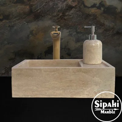 Traverten Sabunluk Detay Mini Lavabo Traverten Sabunluk Detay Mini Lavabo