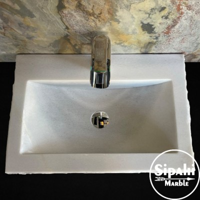 Afyon Beyaz Mermer Dışı Yatay Tarama Lavabo Afyon Beyaz Mermer Dışı Yatay Tarama Lavabo