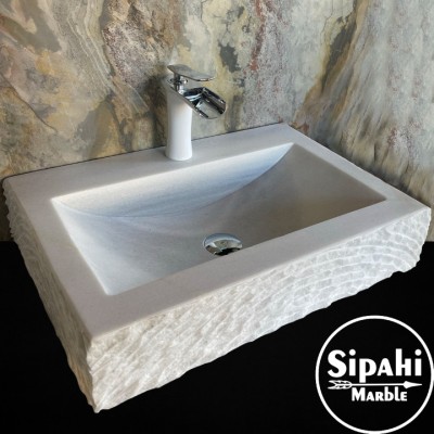 Afyon Beyaz Mermer Dışı Yatay Tarama Lavabo Afyon Beyaz Mermer Dışı Yatay Tarama Lavabo