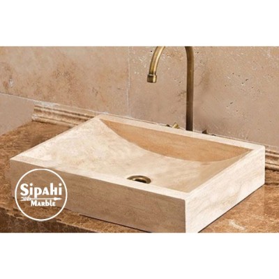Traverten Kare Lavabo Traverten Kare Lavabo