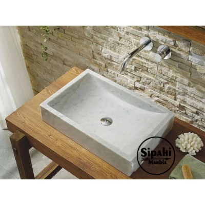 Grili Beyaz Mermer Dikdörtgen Lavabo Grili Beyaz Mermer Dikdörtgen Lavabo