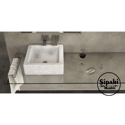 Beyaz Mermer Küp Lavabo Beyaz Mermer Küp Lavabo