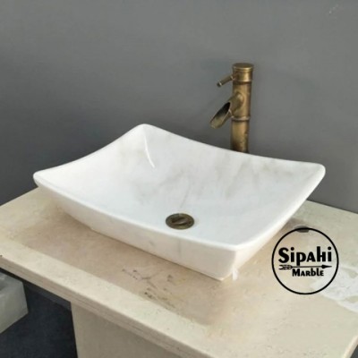 Beyaz Mermer Oval Köşe Kare Lavabo Beyaz Mermer Oval Köşe Kare Lavabo