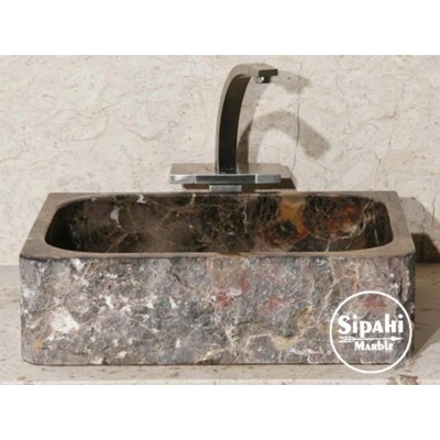 Dark Emperador Dışı Patlatma Derin Kare Lavabo Dark Emperador Dışı Patlatma Derin Kare Lavabo