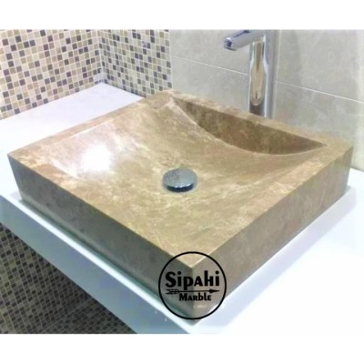 Light Emperador İçi Yay Kare Lavabo Light Emperador İçi Yay Kare Lavabo