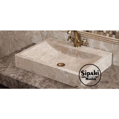 Light Emperador Dikdörtgen Lavabo - Batarya Çıkışlı Light Emperador Dikdörtgen Lavabo - Batarya Çıkışlı