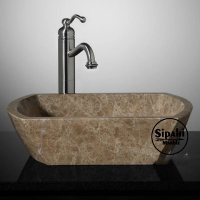 Light Emperador Kenarları Oval Kase Lavabo Light Emperador Kenarları Oval Kase Lavabo