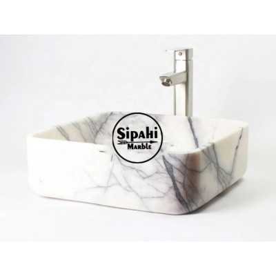 Milas Leylak Mermer Oval Kenarlı Kare Lavabo Milas Leylak Mermer Oval Kenarlı Kare Lavabo
