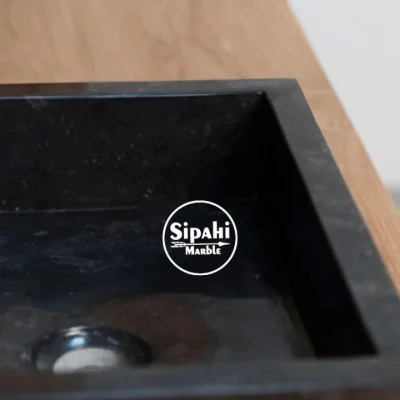 Akşehir Siyah Mermer Klasik Kare Lavabo Akşehir Siyah Mermer Klasik Kare Lavabo