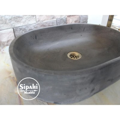 Bazalt Antrasit Oval Dizayn Kare Lavabo Bazalt Antrasit Oval Dizayn Kare Lavabo