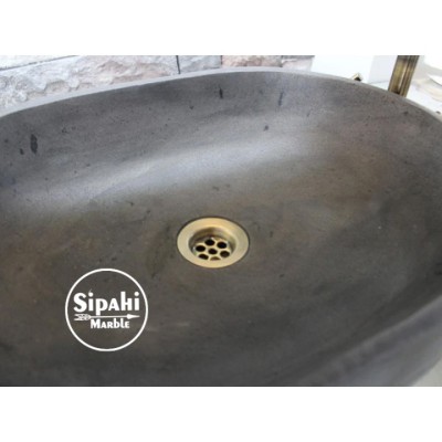 Bazalt Antrasit Oval Dizayn Kare Lavabo Bazalt Antrasit Oval Dizayn Kare Lavabo
