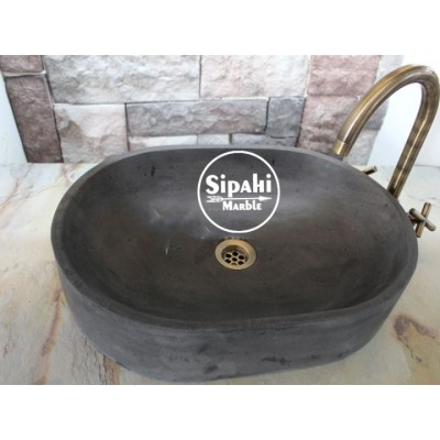 Bazalt Antrasit Oval Dizayn Kare Lavabo Bazalt Antrasit Oval Dizayn Kare Lavabo
