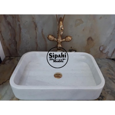 Grili Beyaz Mermer Oval Köşe Dikdörtgen Lavabo Grili Beyaz Mermer Oval Köşe Dikdörtgen Lavabo