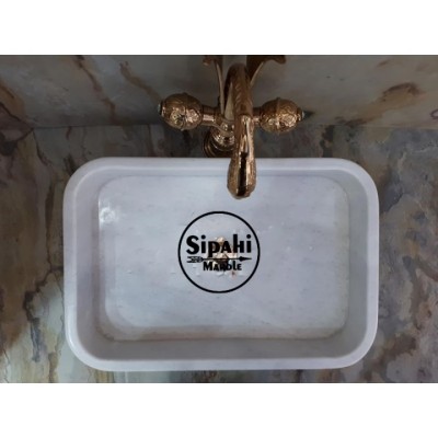 Grili Beyaz Mermer Oval Köşe Dikdörtgen Lavabo Grili Beyaz Mermer Oval Köşe Dikdörtgen Lavabo