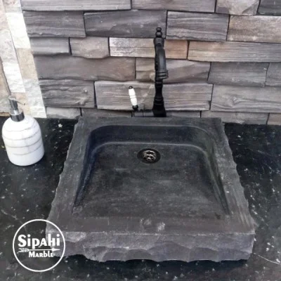Bazalt Siyah Patlatma Kare Lavabo Bazalt Siyah Patlatma Kare Lavabo