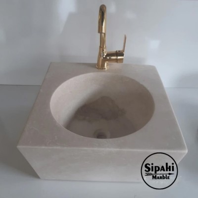 Bej Mermer Lizbon Kare Lavabo Bej Mermer Lizbon Kare Lavabo