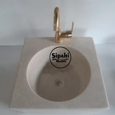 Bej Mermer Lizbon Kare Lavabo Bej Mermer Lizbon Kare Lavabo