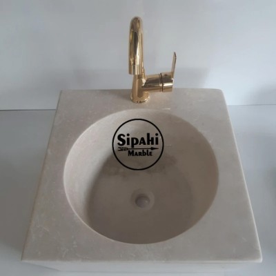 Bej Mermer Lizbon Kare Lavabo Bej Mermer Lizbon Kare Lavabo