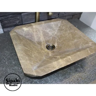 Light Emperador Kare Çanak Lavabo Light Emperador Kare Çanak Lavabo