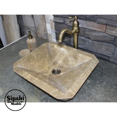 Light Emperador Kare Çanak Lavabo Light Emperador Kare Çanak Lavabo