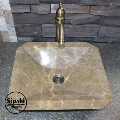 Light Emperador Kare Çanak Lavabo Light Emperador Kare Çanak Lavabo