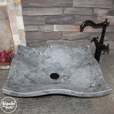 Kaplanpostu Dalgalı Yaprak Model Mermer Lavabo Kaplanpostu Dalgalı Yaprak Model Mermer Lavabo