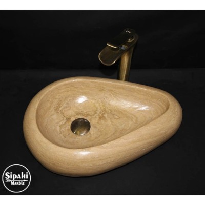 Klasik Traverten Çakıl Tasarım Mini Lavabo Klasik Traverten Çakıl Tasarım Mini Lavabo