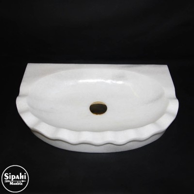 Kristal Beyaz Fırfırlı Lavabo Kristal Beyaz Fırfırlı Lavabo