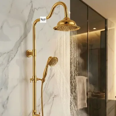 Royal Serisi Modern Duş Seti - Gold