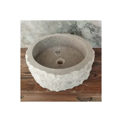Bej Mermer Şekilsiz Lavabo