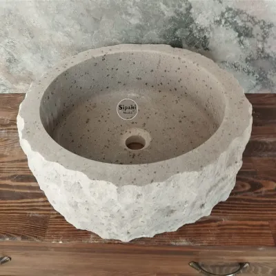  Bej Mermer Şekilsiz Lavabo