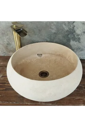 Traverten Dışı Mucartalı Çanak Lavabo