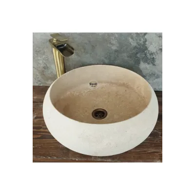 Traverten Dışı Mucartalı Çanak Lavabo