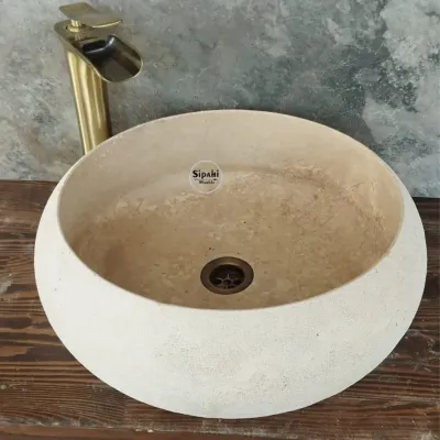 Traverten Dışı Mucartalı Çanak Lavabo