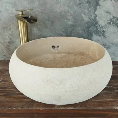Traverten Dışı Mucartalı Çanak Lavabo Traverten Dışı Mucartalı Çanak Lavabo