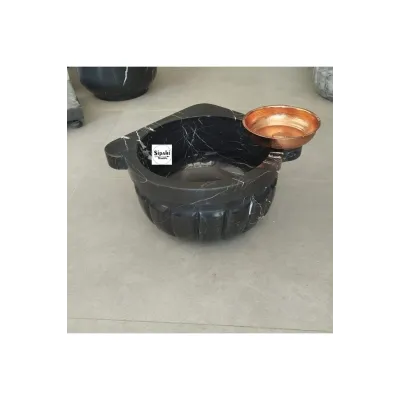 Toros Siyah Kavun Dilimli Köşe Mermer Kurna