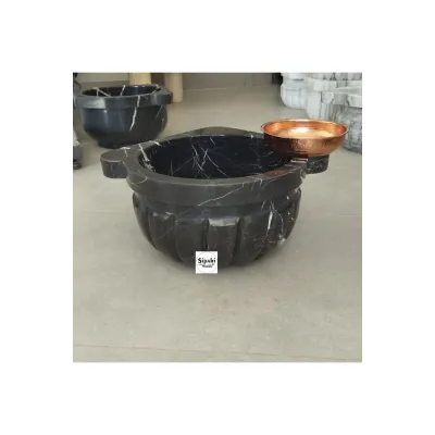 Toros Siyah Kavun Dilimli Köşe Mermer Kurna