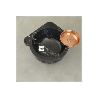 Toros Siyah Kavun Dilimli Köşe Mermer Kurna