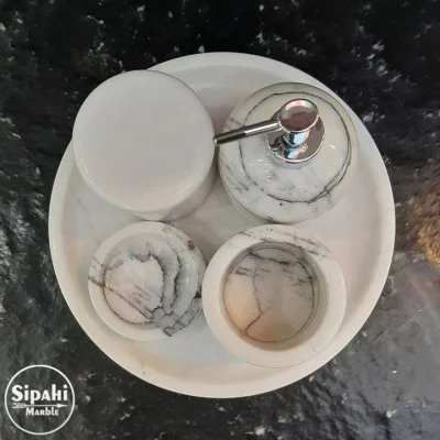 Leylak Mermer 5 Parça Banyo Seti Leylak Mermer 5 Parça Banyo Seti