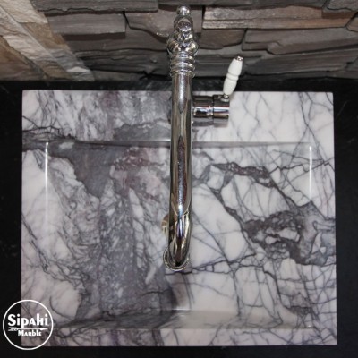 Leylak Mermer Eğimli Kare Lavabo Leylak Mermer Eğimli Kare Lavabo
