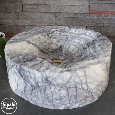 Leylak Mermer İçi Basamaklı Özel Tasarım Lavabo Leylak Mermer İçi Basamaklı Özel Tasarım Lavabo