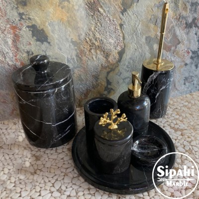 Toros Siyah Mercan Detay 7'Li Banyo Seti Toros Siyah Mercan Detay 7'Li Banyo Seti