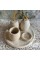 Beige Marble Leaf Detail Gold Apparatus 5 Pcs Bathroom Set