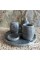 Gray Marble Deer Detail 5 Pcs Bathroom Set