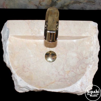 Bej Mermer Şekilsiz Batarya Çıkışlı Lavabo Bej Mermer Şekilsiz Batarya Çıkışlı Lavabo