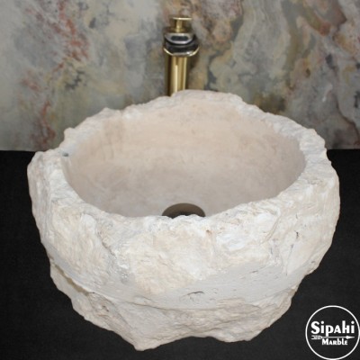 Traveten Şekilsiz Patlatma Lavabo Traveten Şekilsiz Patlatma Lavabo