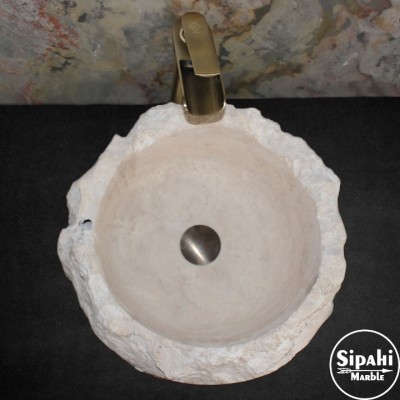 Traveten Şekilsiz Patlatma Lavabo Traveten Şekilsiz Patlatma Lavabo