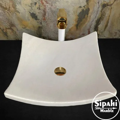 Afyon Beyaz Mermer Yaprak Model Ayaklı Lavabo Afyon Beyaz Mermer Yaprak Model Ayaklı Lavabo