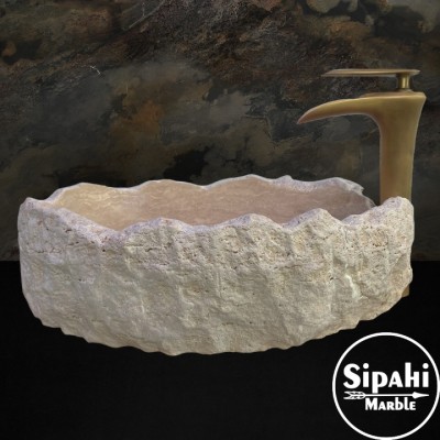 Traverten Dalga Dizayn Dışı Patlatma Lavabo Traverten Dalga Dizayn Dışı Patlatma Lavabo